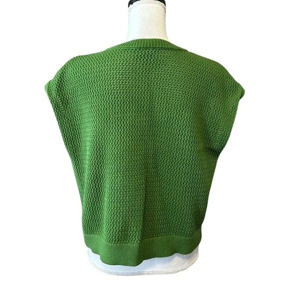 Talbots Mesh Stitch Sweater Shell Women’s SZ Medium in Olive Grove Green - Picture 5 of 7